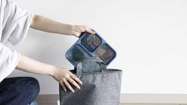 コンパクト弁当箱おしゃれワンプレート設計かばんに入れやすいシービージャパンCBJ抗菌仕様縦置きFOODMAN薄型ランチボックス汁漏れ防止薄型弁当箱抗菌フードマン800 