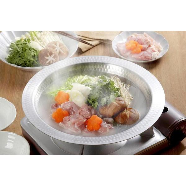 卓上鍋衛生的IH対応しゃぶしゃぶ寄せ鍋ステンレス燕三条継ぎ目のないステンレス卓上鍋26cm下村企販 