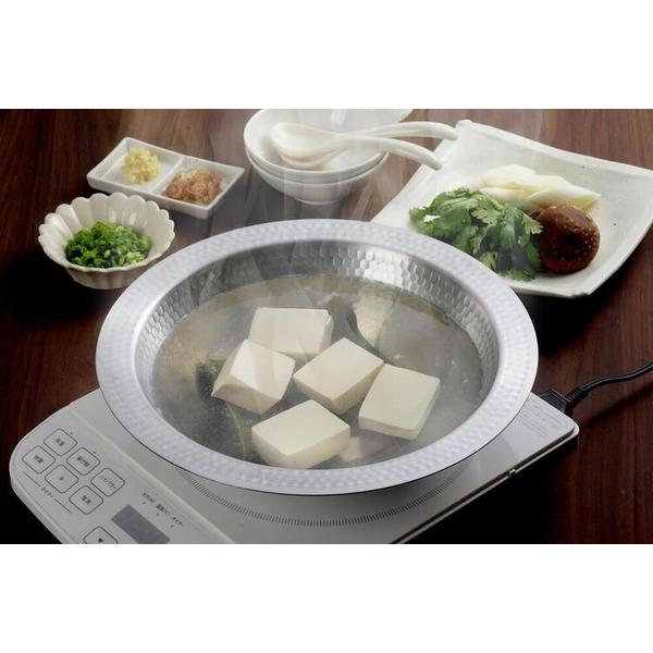 卓上鍋衛生的IH対応しゃぶしゃぶ寄せ鍋ステンレス燕三条継ぎ目のないステンレス卓上鍋26cm下村企販 