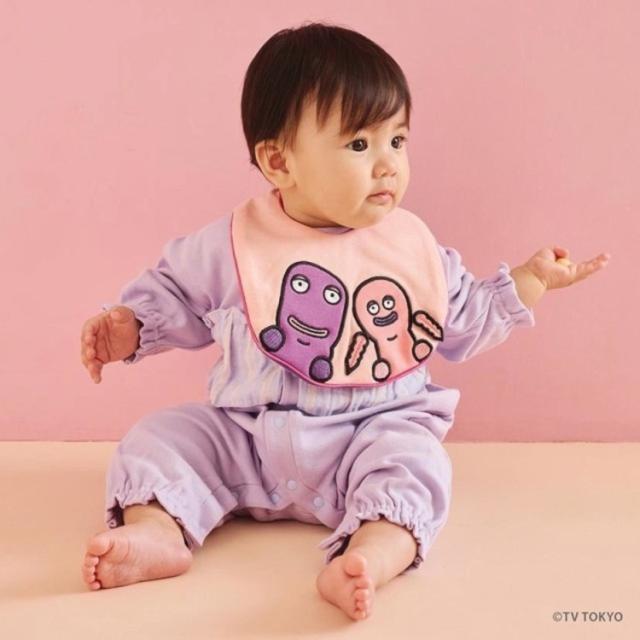 赤ちゃん小物食事よだれかけシナぷしゅカラフルグッズギフトプレゼントキャラクターおともだちスタイ ヨロレイヒ ライトピンクダッドウェイ