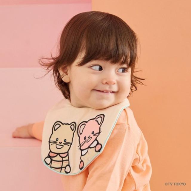 赤ちゃん小物食事よだれかけシナぷしゅカラフルグッズギフトプレゼントキャラクターおともだちスタイ ヨロレイヒ ライトピンクダッドウェイ