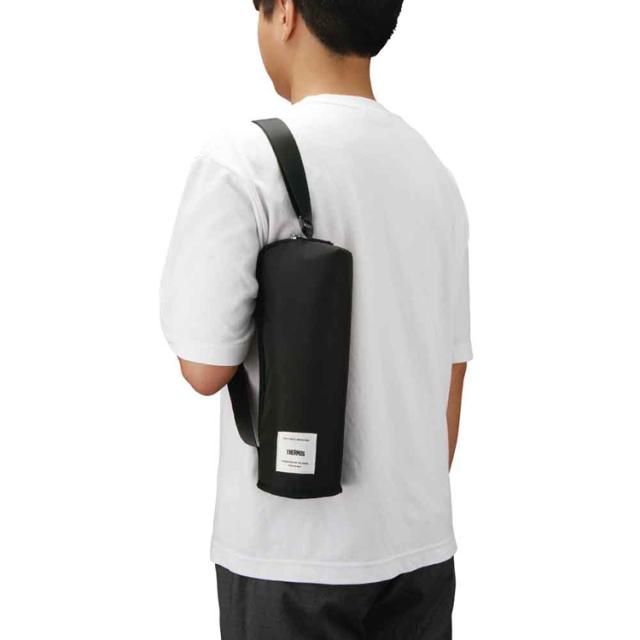 さーもすTHERMOS水筒ケースボトルポーチ袋持ち運び保護ショルダー付手洗い可能サーモス水筒用ポーチ保冷断熱保冷マイボトルポーチ1L 