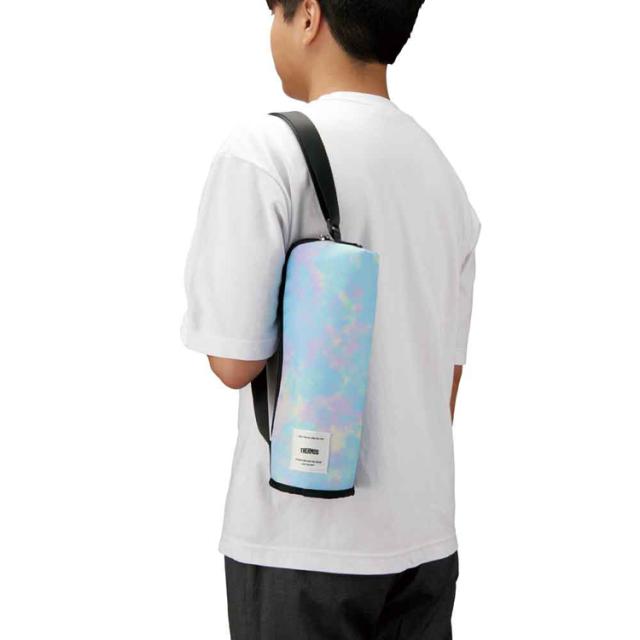 さーもすTHERMOS水筒ケースボトルポーチ袋持ち運び保護ショルダー付手洗い可能サーモス水筒用ポーチ保冷断熱保冷マイボトルポーチ1L 