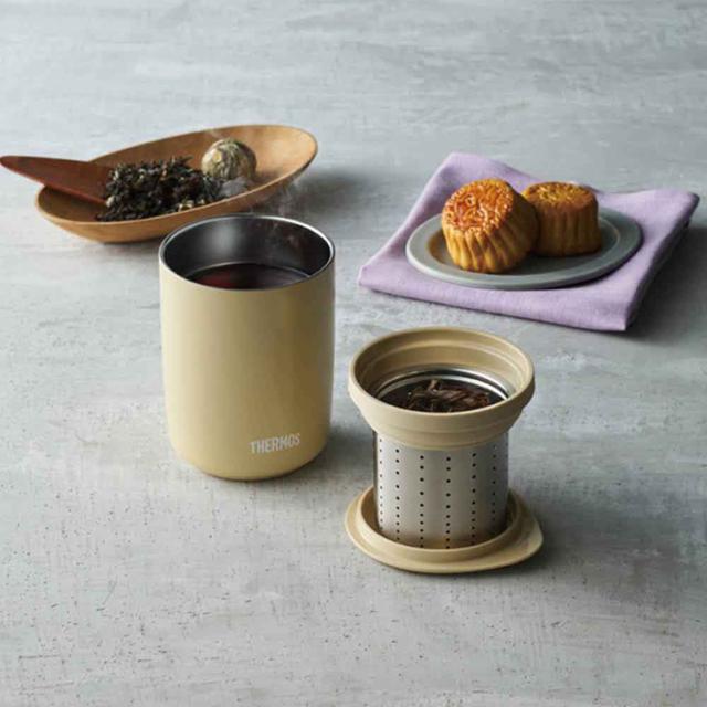さーもすTHERMOSカップ茶こし付ティストレーナー付湯呑コップ保温保冷お茶サーモスタンブラーティストレーナー付湯呑食洗器対応真空断熱ティータンブラー0.4L