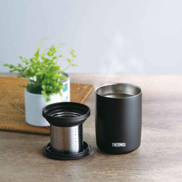 さーもすTHERMOSカップ茶こし付ティストレーナー付湯呑コップ保温保冷お茶サーモスタンブラーティストレーナー付湯呑食洗器対応真空断熱ティータンブラー0.4L