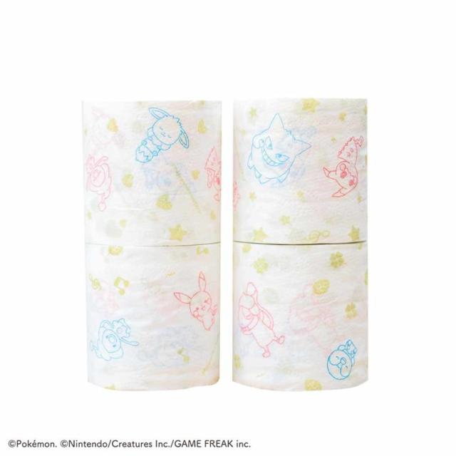 トイレットペーパープリント柄入り香り付きパルプキャラクター12ロールダブルトイレットペーパー12Rモンポケモンポケパルプ12Rダブル3193丸富製紙 