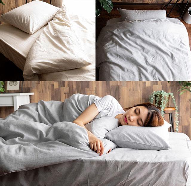 掛布団カバー掛布団カバー布団カバーダブルロングダブル麻リネンテンセル洗濯可洗濯機可寝具リネン＆テンセル掛布団カバーダブル 