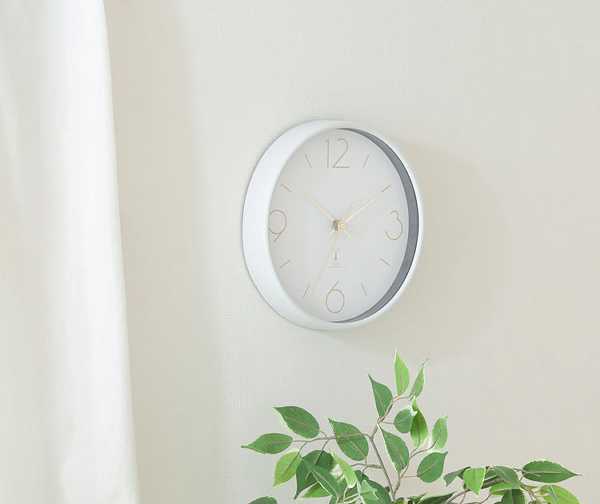 掛け時計電波掛け時計静音おしゃれシンプル軽量ホワイトブラックミントグリーンインテリア電波掛時計アリオス直径25cm