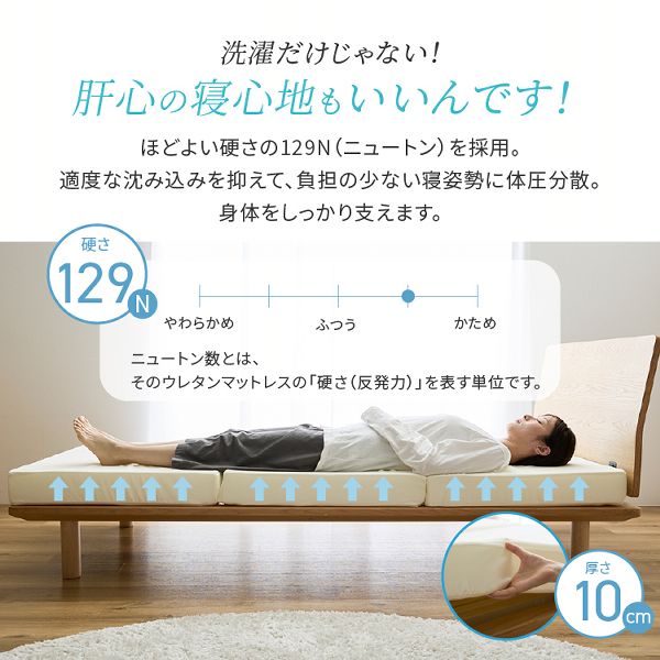 マットレス折りたたみセミダブル三つ折り洗える高反発ウレタンマットレス3つ折り清潔丸洗いマットレス折りたたみセミダブル洗える3つ折りマットレスSD