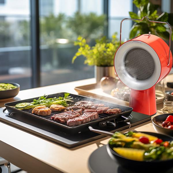 ポータブルお手入れ簡単2層フィルターおうち焼肉油吸い取る煙吸い取るアイランドキッチンエアフード卓上換気扇持ち運べる換気扇AirHoodポータブルレンジフード 