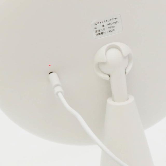 スタンドミラーミラーLEDフェイス顔ライト照明【SAFRON】LEDライトスタンドミラー