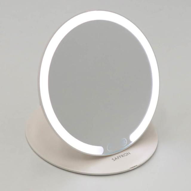 折りたたみLEDミラーミラーLEDフェイス顔ライト照明美容角型折りたたみ【SAFFRON】折りたたみLEDミラー(角型) 