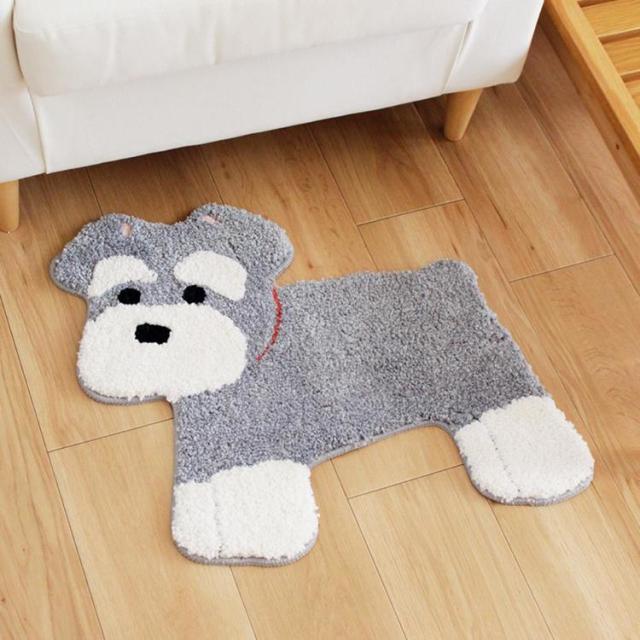 アクセントマットインテリアマットマットシュナウザー犬猫鳥かわいいふかふか玄関洗面所洗える洗えるアクセントマットオカ 