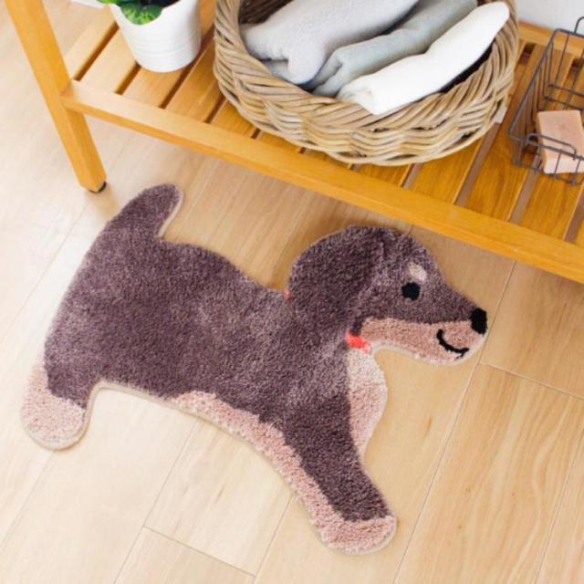 アクセントマットインテリアマットマットシュナウザー犬猫鳥かわいいふかふか玄関洗面所洗える洗えるアクセントマットオカ 