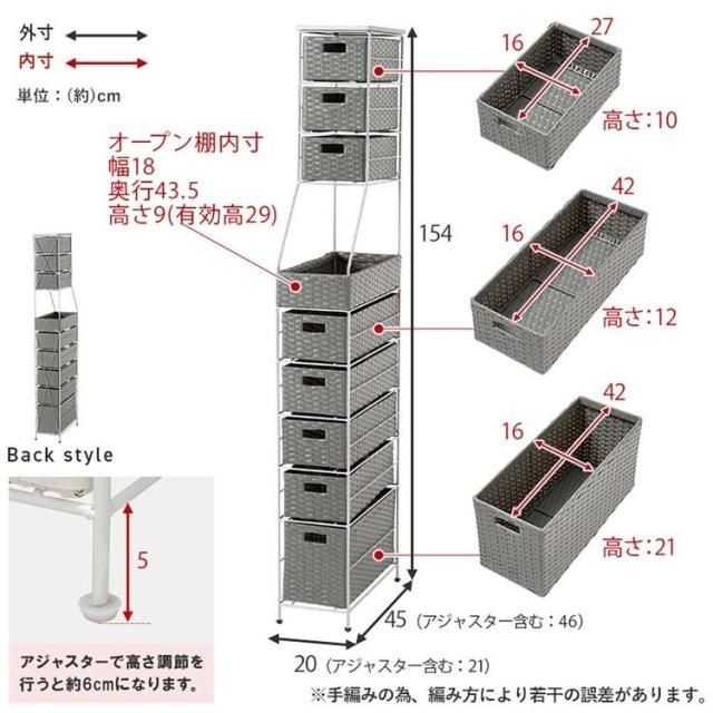 スリムラックすき間収納ランドリー収納洗面台コンパクト薄型防水脱衣所サニタリーランドリーチェスト幅20cm 