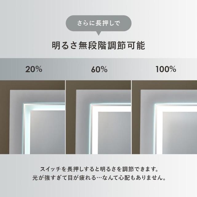ドレッサードレッサーセットデスクスツール付きコンセント付き化粧台コンパクト鏡台ミラーLEDドレッサー幅51cmLEDライト付き 