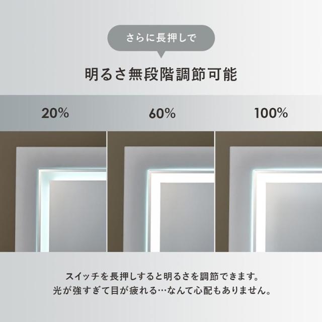 ドレッサードレッサーセットデスクスツール付きコンセント付き化粧台コンパクト鏡台ミラーLEDドレッサー幅67cmLEDライト付き