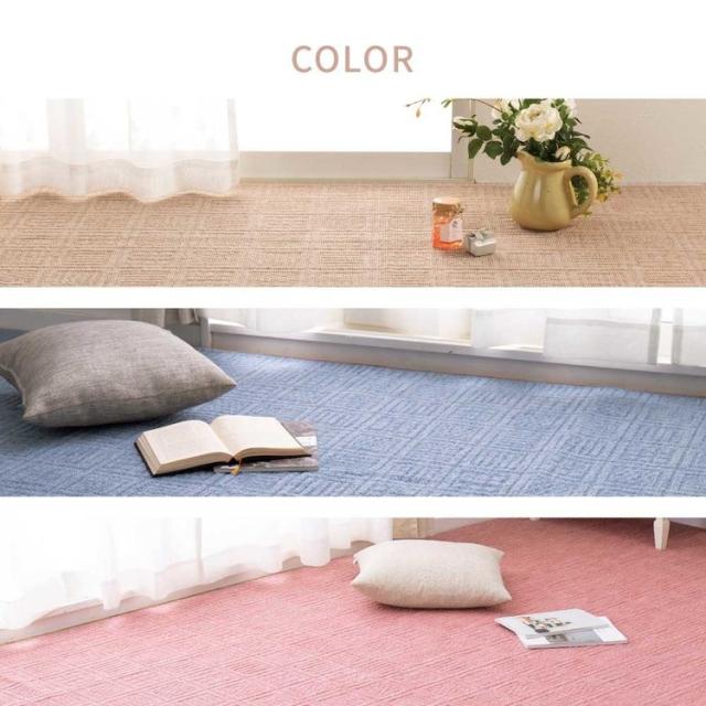 カーペットラグマット絨毯江戸間本間ホットカーペット対応リビングフローリング軽量軽くて扱いやすい平織カーペット　アンバー　本間8畳 