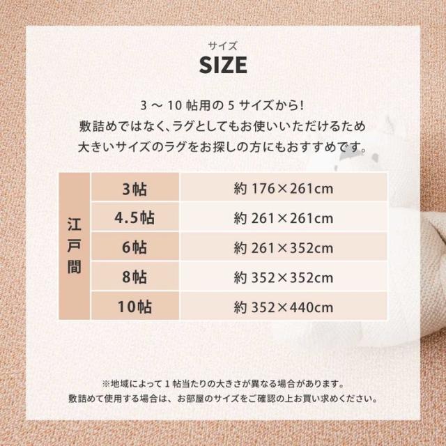 カーペットラグマット絨毯江戸間抗菌防音防ダニ防炎ホットカーペット対応防炎・撥水付き国産高機能カーペット　PS-700　江戸間3畳 