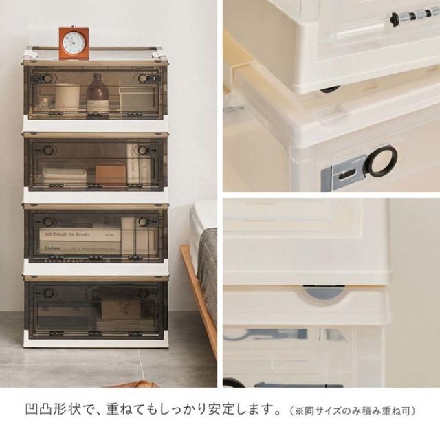 収納ボックス折り畳みキャスター付き収納ケース押し入れ収納組立簡単積み重ね衣装収納ボックスフタ付き42L収納ボックスPS100L(42L)