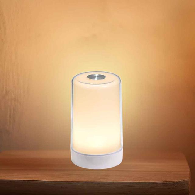 ナイトライトLED電池式USB給電Type-CUSBケーブル付属タッチセンサー調光機能電球色大きなタッチライト