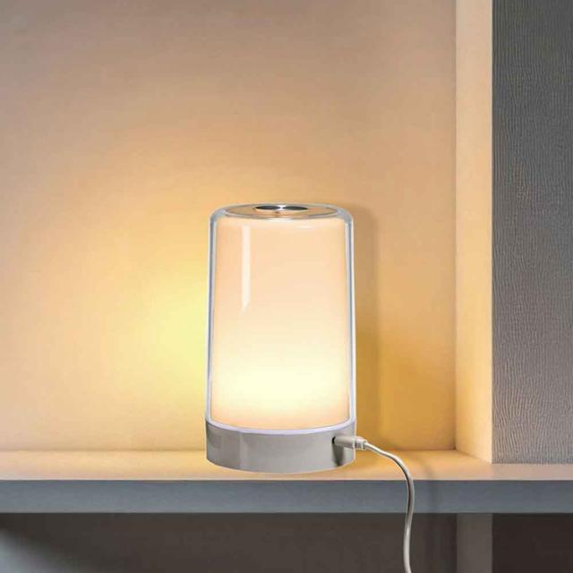 ナイトライトLED電池式USB給電Type-CUSBケーブル付属タッチセンサー調光機能電球色大きなタッチライト