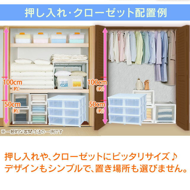 押入れチェスト　OC-746　ホワイト/クリア