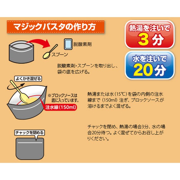 非常食避難用防災グッズ災害対策備蓄用インスタント5年保存アウトドア旅行マジックパスタペペロンチーノサタケ