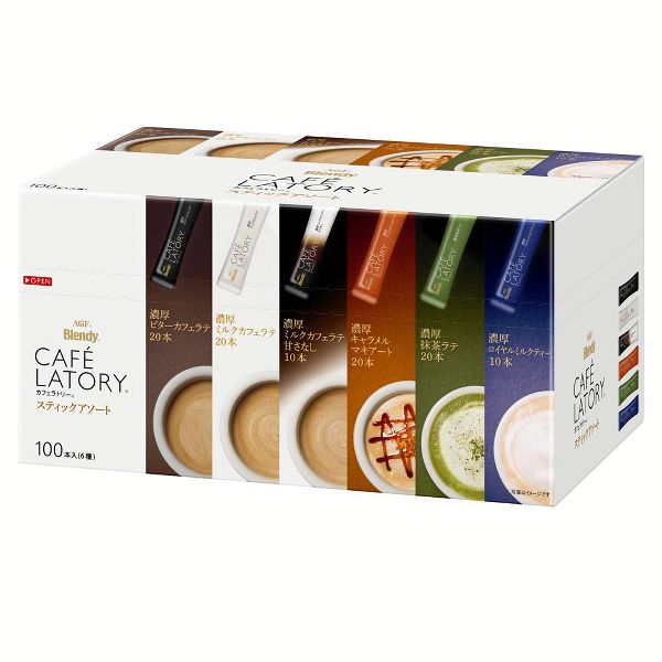 エージーエフカフェラトリーインスタントスティックカフェオレカフェラテアソート詰め合わせ個包装AGF　「ブレンディカフェラトリー」スティックアソート100本（スティックコーヒー）（アソート）（プチギフト）（つめあわせ）AGF 