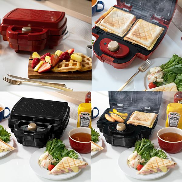 調理家電ホットサンドワッフル料理家電タイマー付き便利お手軽　デザートキッチン家電タイマー付きホッサンドワッフルメーカー 