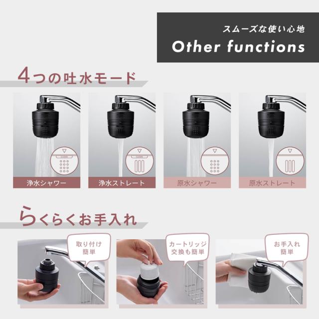 4つの吐水モード・らくらくお手入れ