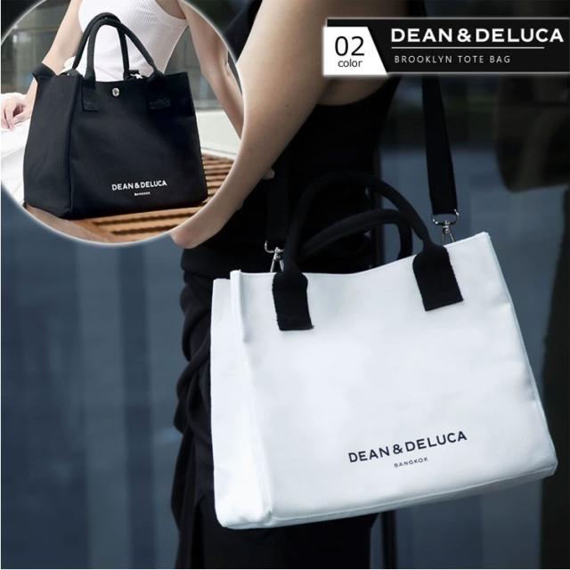 DEAN&DELUCA バンコク ２Way トートバッグ ショルダーバッグ DEAN&DELUCAバンコク2Wayトートバッグ ショルダーバッグ黒白SET