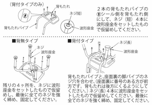 シャワーチェア（背無） BSOC02の組み立て方1