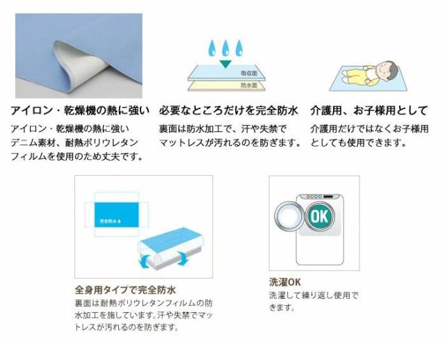 デニム防水シーツ （全面タイプ） ブルー SE06Zの特徴1