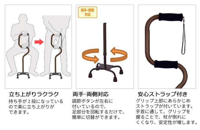 らくらく4点杖 EA4-101の特徴