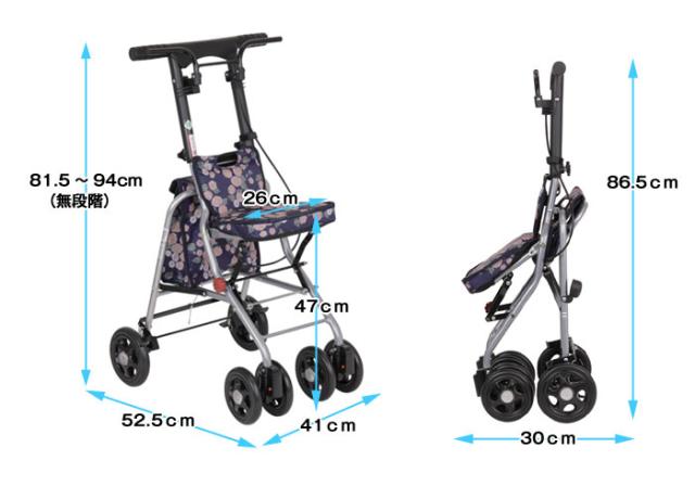 シルバーカー シプール SICP02のサイズイメージ