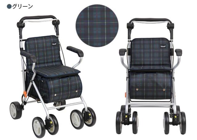 幸和製作所 シルバーカーTacaoF / テイコブ 座面付き 折りたたみ式 ブレーキあり SIST01-GR【ユーズドユーズ名古屋天白店】 JO0053 幸和製作所 シルバーカーTacaoF / テイコブ 座面付き 折りたたみ式
