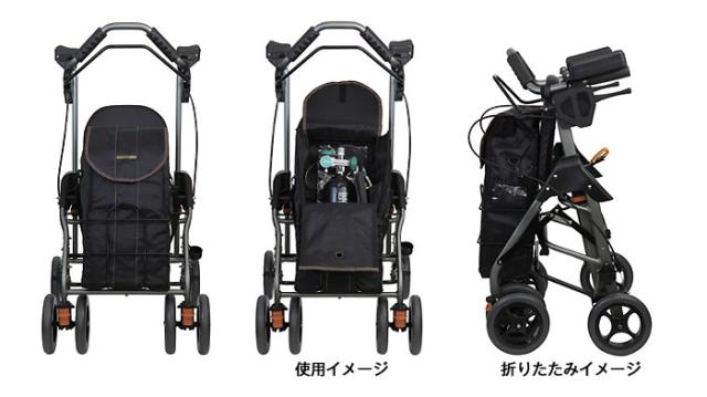 テイコブリトルボンベ　歩行器　酸素ボンベ 幸和製作所 テイコブリトルボンベ（酸素ボンベが載せられる歩行