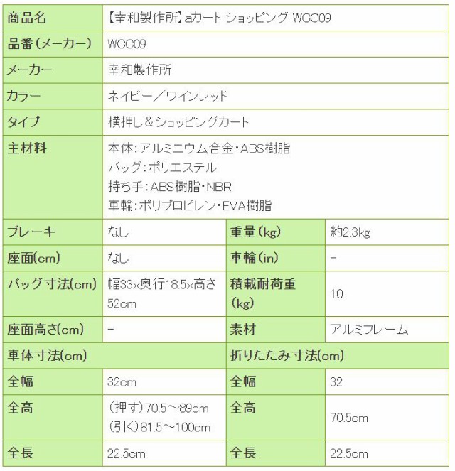 ショッピングカート aカート ショッピングキャリー WCC09 幸和製作所