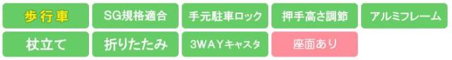 四輪歩行車 シンフォニーワイドSP2 島製作所 機能アイコン