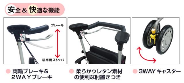 四輪歩行車 シンフォニーワイドSP2 島製作所の商品の特徴1