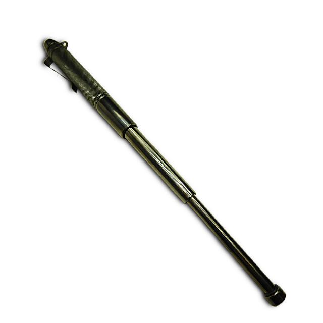ミニ警棒 ハイド ブラック シルバー スチール 13-31cm 219g