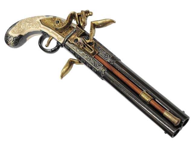 DENIX デニックス 1264 フリントロック 2バレル 33cm イギリス
