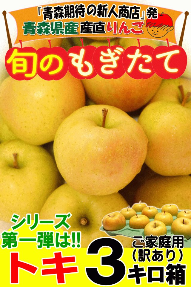 りんごトキ3キロ箱