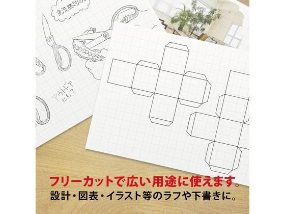 オキナ プロジェクトロール 50mm方眼 白 PR5WH