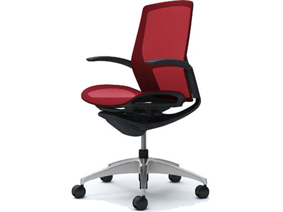 即納再入荷 オカムラ/フィノラ PAY マーケット - ココデカウ au PAY マーケット店|商品ロットナンバー:431908206 ミドルバック 座メッシュ デザイン肘 レッド C741ARの通販はau セールHOT
