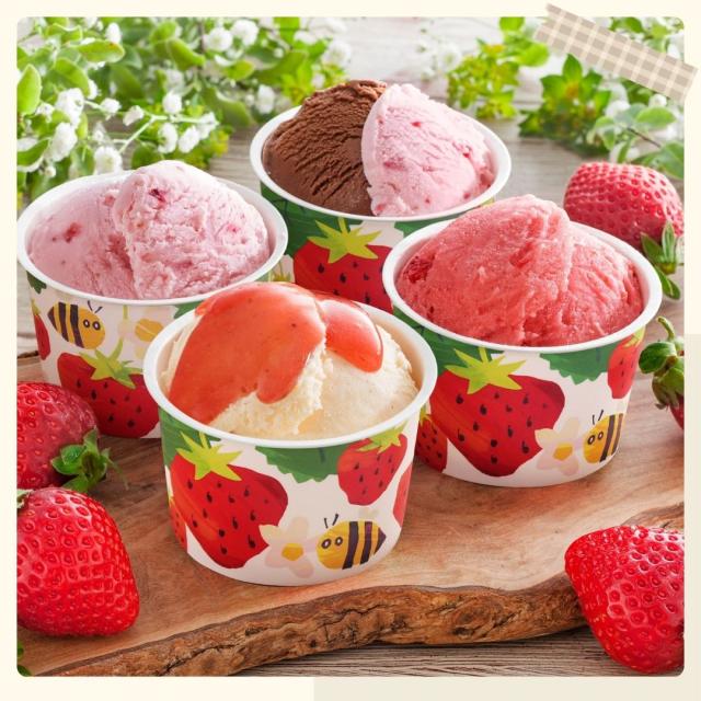 博多あまおう 花いちごのアイス
