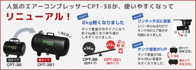 ミナト スチール製 エアサブタンク CPT-391 (容量39L/エアーコンプレッサー用)の通販はau PAY マーケット - ミナトワークス |  au PAY マーケット－通販サイト