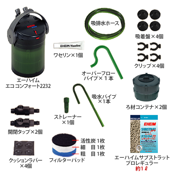 エーハイム　エココンフォート　２２３２　４５～６０ｃｍ水槽 EHEIM エーハイム エココンフォート 2232 (45cm〜60cm水槽用