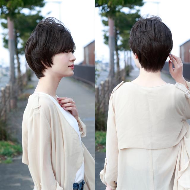 帽子ウィッグモデル着用